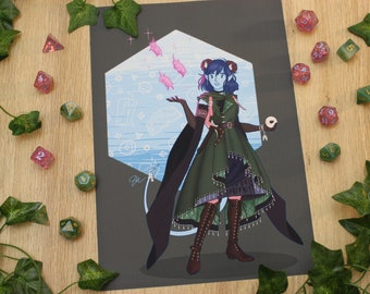 Jester Lavorre, clérigo tiefling, inspirado en Critical Role The Mighty Nein / Dungeons and Dragons / Impresión de arte mural