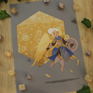 Pike Trickfoot, Gnome Cleric, Inspired by Critical Role Vox Machina, Dungeons and Dragons Digital Wall Art Print