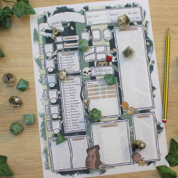 Ranger Dnd Character Sheet - Etsy