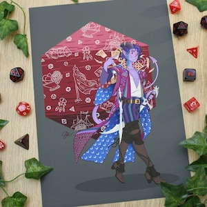 Mollymauk Tealeaf, Tiefling Blood Hunter, Inspired by Critical Role The Mighty Nein | Dungeons and Dragons | Wall Art Print