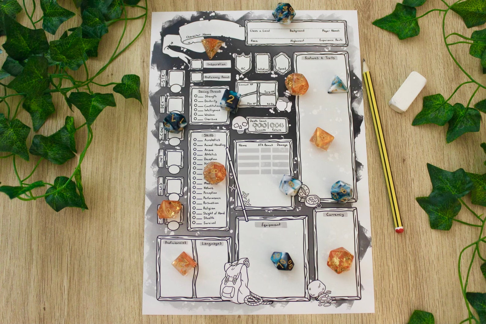 Monk Themed Character Sheets Dungeons and Dragons 5E (Download Now) - Etsy