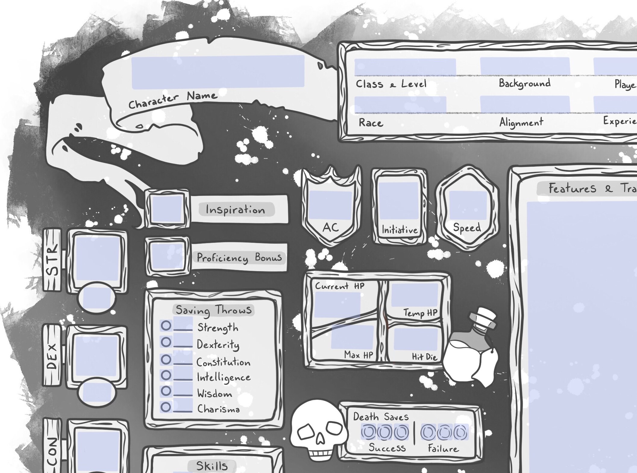 FORM-FILLABLE Monk Themed Character Sheets Dungeons and Dragons 5E - Etsy
