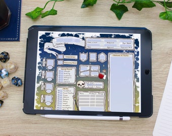 Hojas de personaje con temática de clérigo rellenables - Dungeons and Dragons 5E