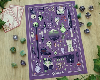 Clase Brujo - Dungeons and Dragons - Impresión artística digital A4 y A5