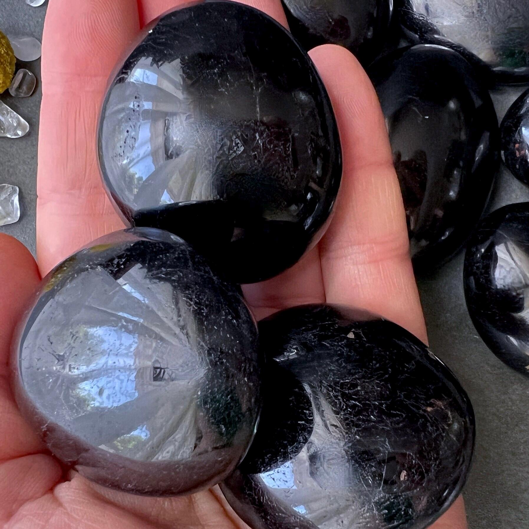 Black Tourmaline Pebble | Polished Palm Stone Madagascar