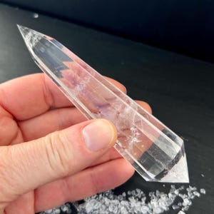 Clear Quartz Vogel Crystal 12-sided Rock Crystal 4.8 inches double terminated Quartz Wand