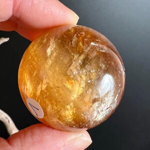 Honey Calcite Sphere | Rainbow Optical Calcite Ball You Choose | Solar Plexus Crystal | Meditation Stone 1 - 41mm