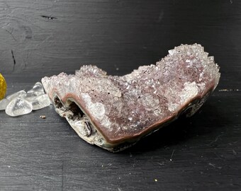 ウルグアイ産ピンクシュガーアメジスト 3インチ レインボー