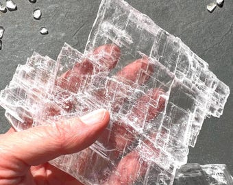 Cristal de gesso de selenita bruta, você escolhe