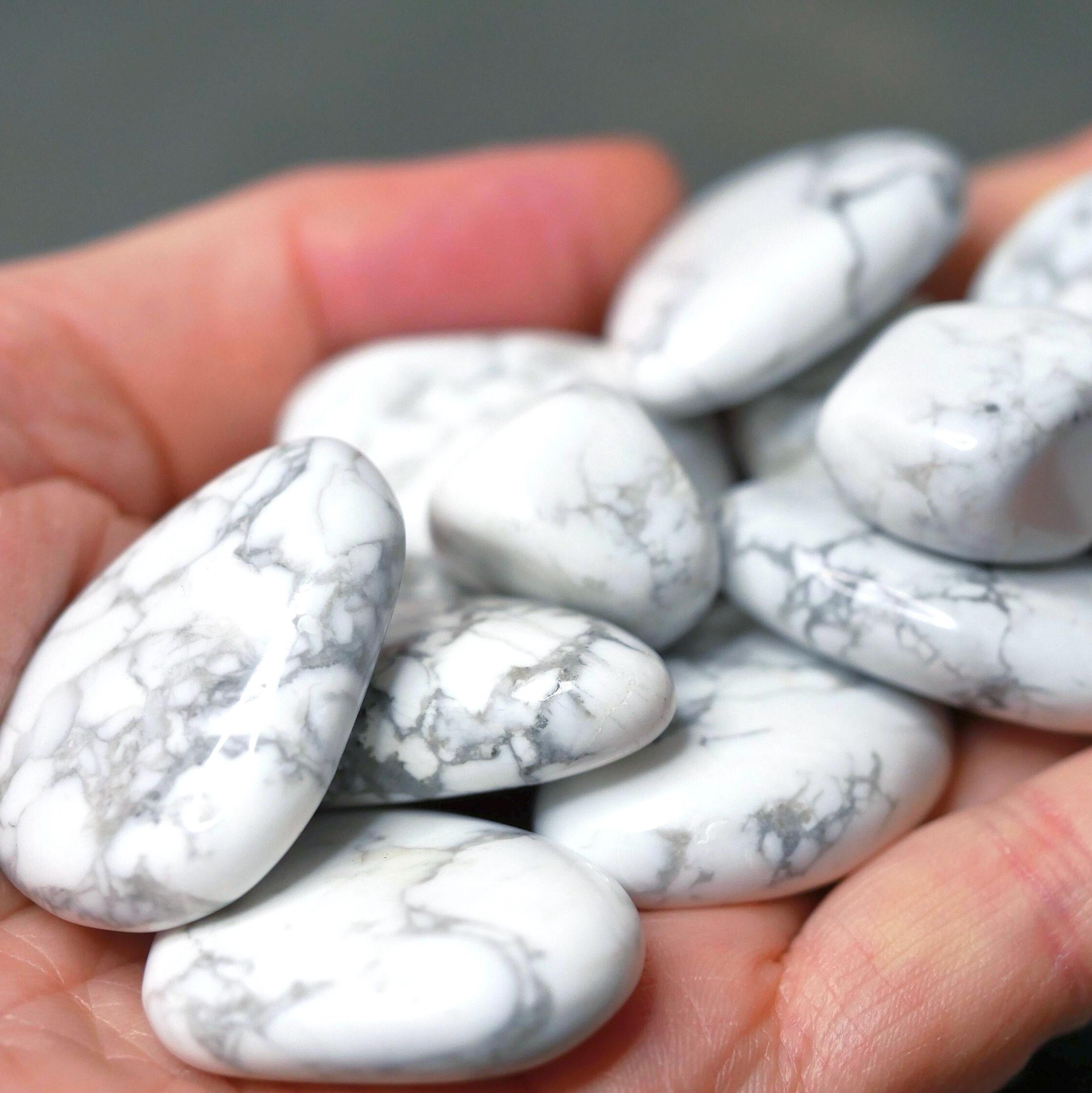 Flat Howlite Pocket Stones - Etsy