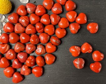 Mini Red Jasper Puffy Heart | Protection Crystal | Root Chakra Stone | Small Gift of Strength