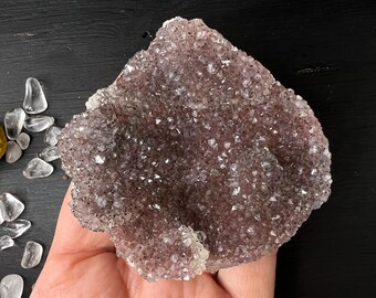 ウルグアイ産ピンクシュガーアメジスト 3インチ レインボー