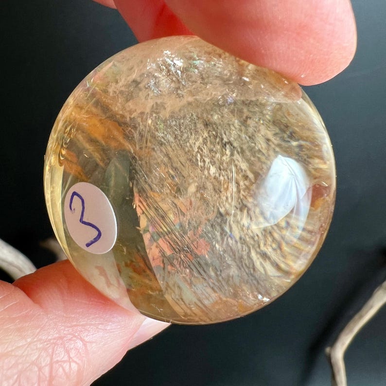 Honey Calcite Sphere | Rainbow Optical Calcite Ball You Choose | Solar Plexus Crystal | Meditation Stone 3 - 39mm