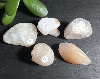 Piedra pulida de ágata Gobi de arena blanca / Energía de paz del desierto / Regalo para enraizar