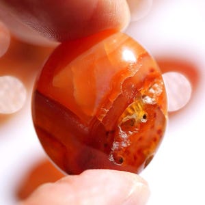 Pietre palmari ovali in corniola da 20 mm / pietre tascabili arancioni / alta qualità
