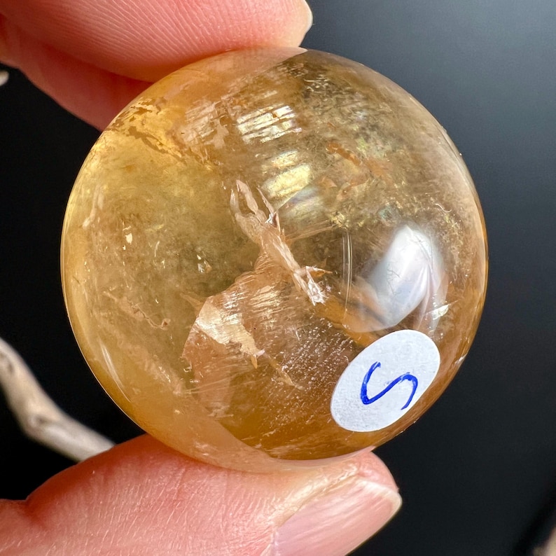 Honey Calcite Sphere | Rainbow Optical Calcite Ball You Choose | Solar Plexus Crystal | Meditation Stone image 10