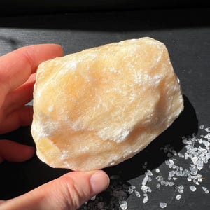 XL Orange Calcite Stone 3.7 inches Yellow Calcite Rock untreated Chunk