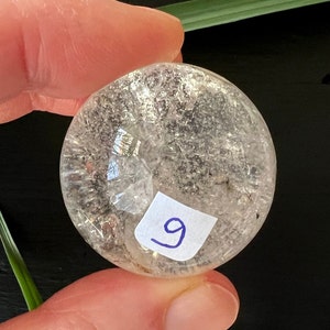 Clear Quartz Sphere you can choose Small Stone Spheres with Rainbow Inclusions 9