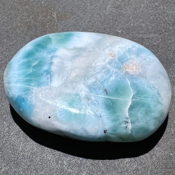 Larimar Palm Stone 1.6 inches Smooth Pectolite Stone