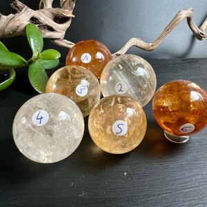 Honey Calcite Sphere | Rainbow Optical Calcite Ball You Choose | Solar Plexus Crystal | Meditation Stone image 2