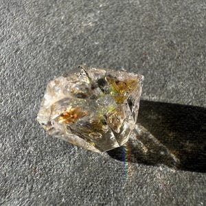 Petroleum Quartz Crystals, raw and untreated, double terminated Herkimer Shaped Quartz UV reactive