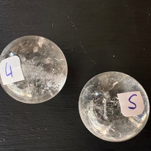 Clear Quartz Sphere you can choose Small Stone Spheres with Rainbow Inclusions image 5