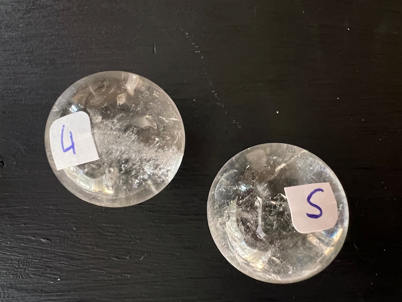 Clear Quartz Sphere you can choose Small Stone Spheres with Rainbow Inclusions image 5