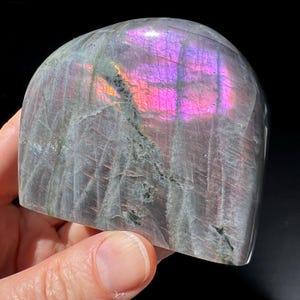 Flashy Labradorite Freeform | Pink Orange Purple Flash | Madagascar Crystal | Third Eye and Crown Chakra | Intuition & Magic Stone