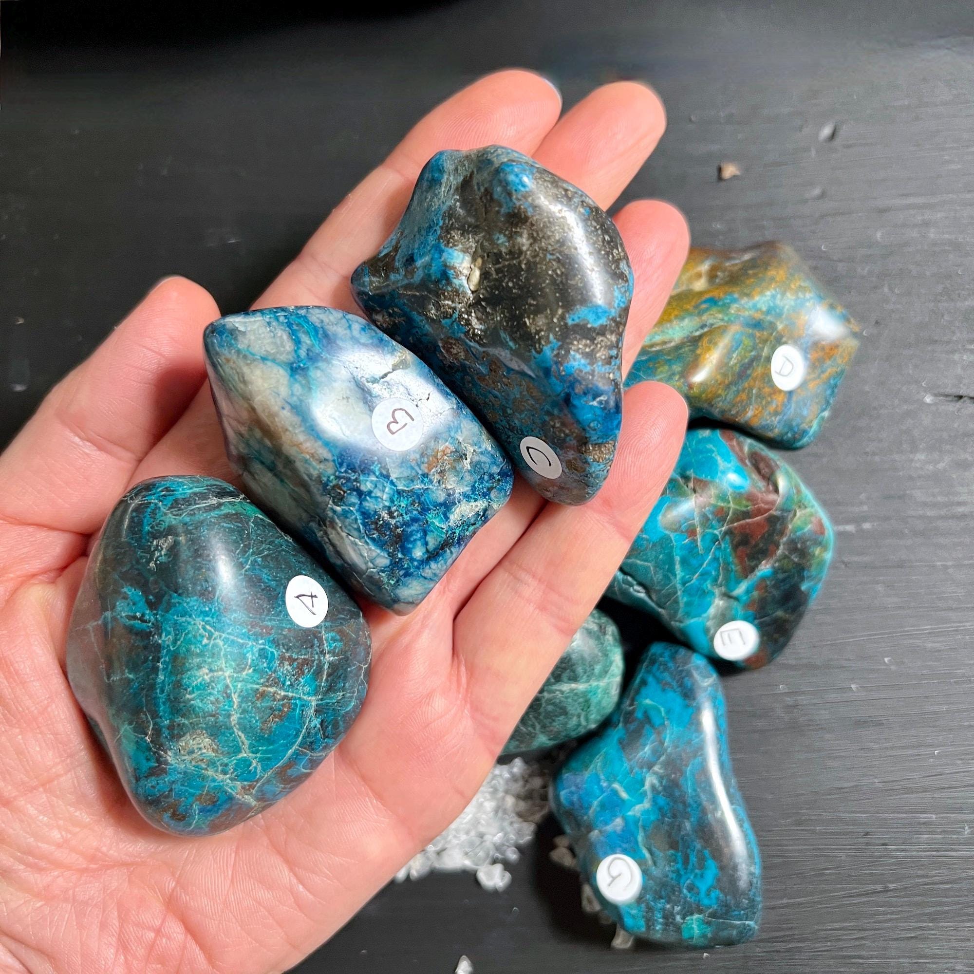 Shattuckite Palm Stone 2