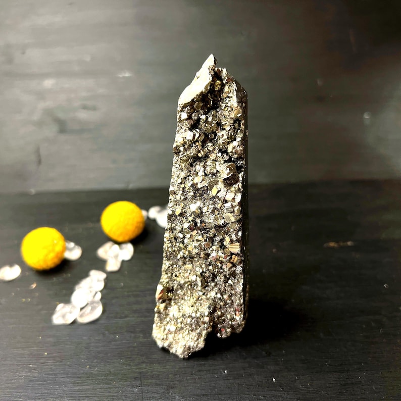 Peruvian Golden Pyrite Obelisk | Raw & Polished Solar Plexus Stone - Etsy