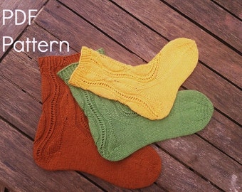 Abscission Sock, a PDF Knitting Pattern by Theresa Shingler