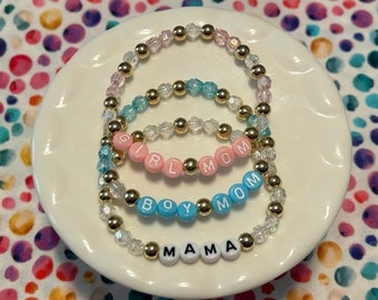 Girl Mom Bracelet, Boy Mom Bracelet, Mom Bracelet, Mother's Day Bracelet, Mother's Day Gift, Mothers Gift, Beaded Bracelet, Bracelet