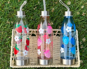 Personalized Water Bottle, Summer Water Bottle, Fruit Water Bottle, Workout Water Bottle, Yoga Water Bottle, Summer Gift, Personalized Gift