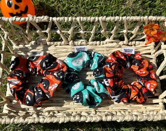 Halloween Scrunchie, Halloween Bat Scrunchie, Halloween Witch Scrunchie, Halloween Spider Scrunchie, Halloween Scrunchie Bulk