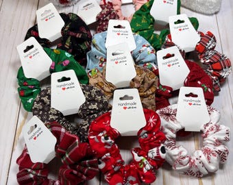 Christmas Scrunchies, Holiday Scrunchies, Christmas Stocking Stuffer, Christmas Gift, Christmas Hair Tie, Scrunchies, Holiday Hair, Hair Tie
