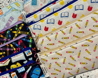 School Case, Pencil Case Pouch, Glasses Case Pouch, Make Up Pouch, Quilted Pouch, Small Card Holder, Gift for teachers