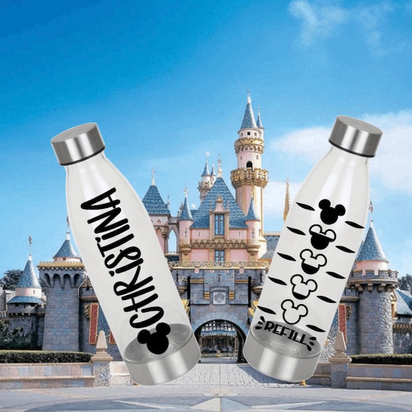 Disney Water Bottle, Mickey Mouse Water Bottle, Minnie Mouse Water Bottle, Customizable Water Bottle, Personalized Gift, Disney Gift
