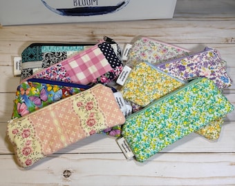 Pencil Case Pouch, Glasses Case Pouch, Make Up Pouch, Quilted Pouch, Small Card Holder
