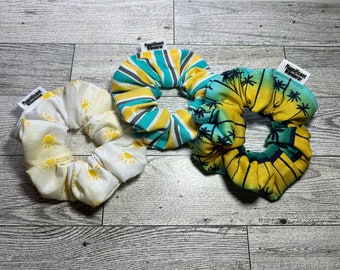 Summer Scrunchies, Scrunchies Set, Summer Hair, Summer wear, Scrunchies, Gift for her, Hair Ties, Vacation Wear, Hair Accessories