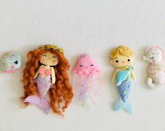 Handmade Under the Sea Felt Garland – Mermaid Nursery Decor