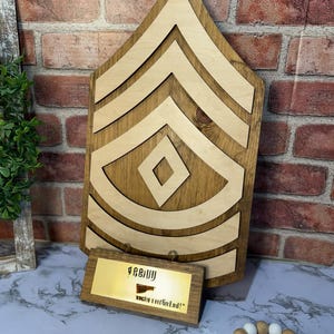 First Sergeant Rank Cutout Sign, Personalized Military PCS Award, Engraved Promotion Gift, 1SG Cutout with Inscription Gift, Military Gifts