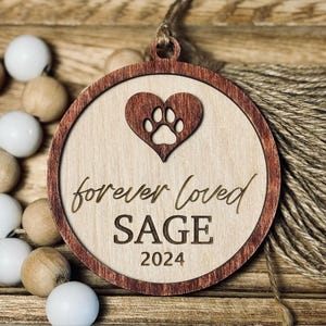 Memorial Pet Ornament, Personalized Pet Keepsake, Forever Loved Ornament, Forever in Our Hearts, Custom Pet Memorial Christmas Ornament,