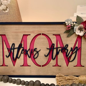 Mother's Day MOM Sign SVG: Glowforge Laser Cut File (Digital Download)