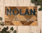 Geometric Nursery Sign SVG: Laser Cut File, Glowforge Ready (Digital Download)