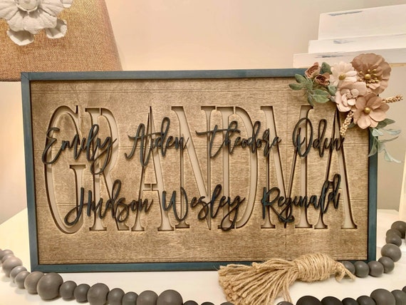 Grandma's Mother's Day Sign SVG: Glowforge Laser Cut File (Digital Download)