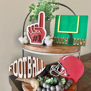 DIY Football Tiered Tray Decor SVG, Nursery sign SVG, Cut file, Instant download, Laser cut file for Glowforge