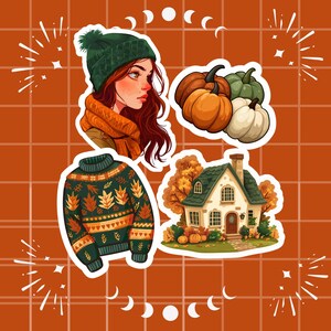 Set di adesivi Autumn Vibes, Adesivi, set di adesivi, adesivi fustellati, adesivi per laptop, adesivi per diario, adesivi per planner, adesivi per calendario