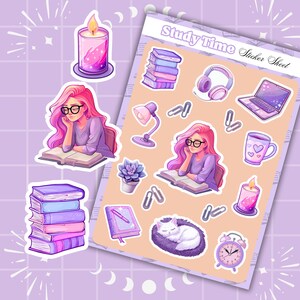 Study Time Sticker Sheet, Sticker Sheets, Planner Sticker Sheets ...
