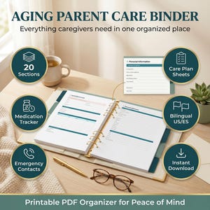 Caregiver Planner Printable, Aging Parent Care Binder, Emergency Caregiver Kit, First 72 Hours Checklist (Bilingual EN/ES) image 2