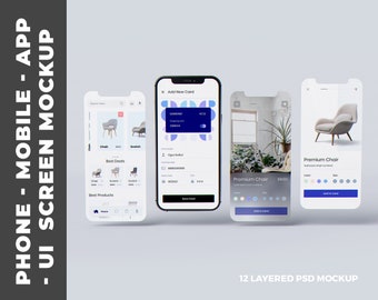 Phone - Mobile -  App - UI - Screen  Mockup